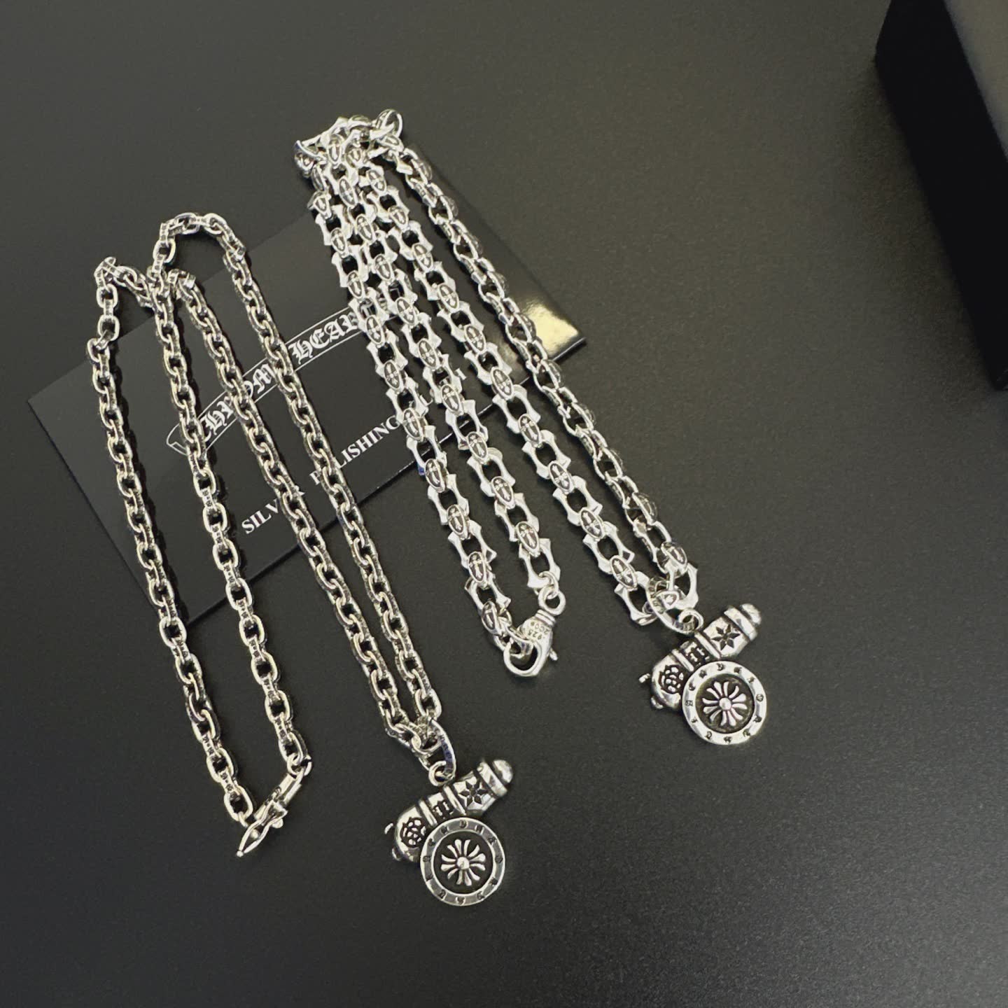 Chrome Hearts Silver Chain with Cannon Pendant